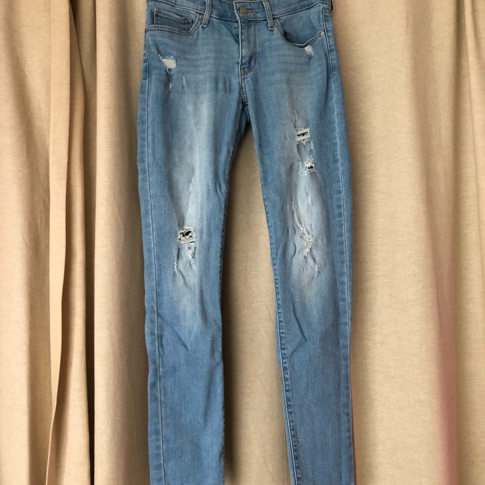 Light Blue Distressed Jeans